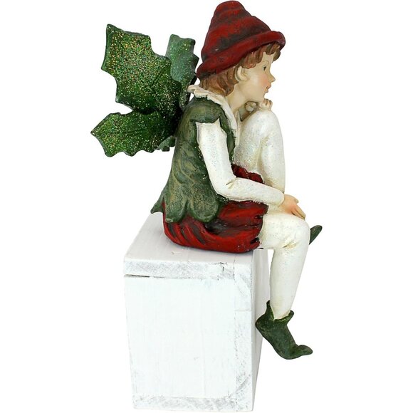 Christmas Decorations - Emmanuel, Santa's Xmas Elf Shelf Sitter Holiday Statue - Picture 2 of 6